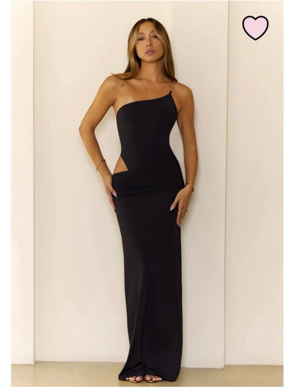 Elegant One-Shoulder Black Maxi Dress